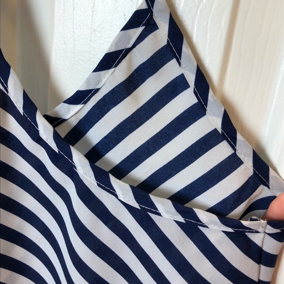 Striped Open Back Tank with Thin Straps - Picture 3 of 9